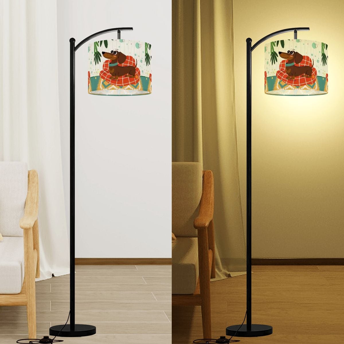 Kate McEnroe New York Mid Century Modern Retro Atomic Doxie Dachshund Dog Lamp ShadeLamp Shadesv3fJq3RjYv
