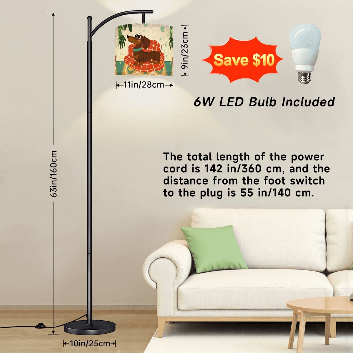 Kate McEnroe New York Mid Century Modern Retro Atomic Doxie Dog Arc Floor LampArc Floor LampsqrfM31AqmH