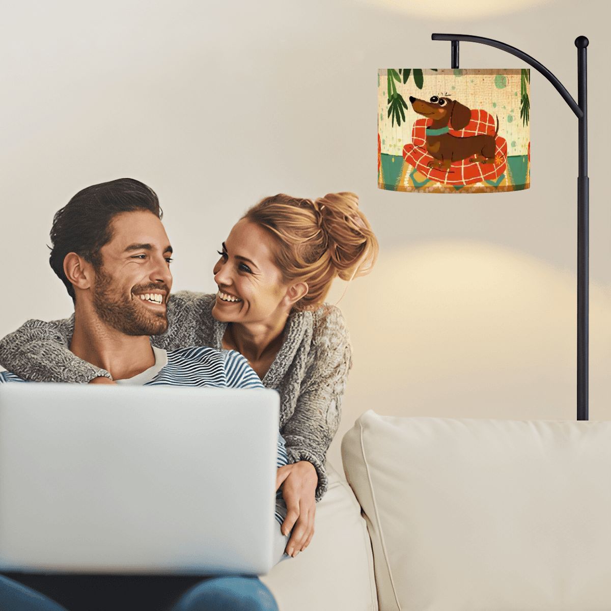 Kate McEnroe New York Mid Century Modern Retro Atomic Doxie Dog Arc Floor LampArc Floor LampsqrfM31AqmH