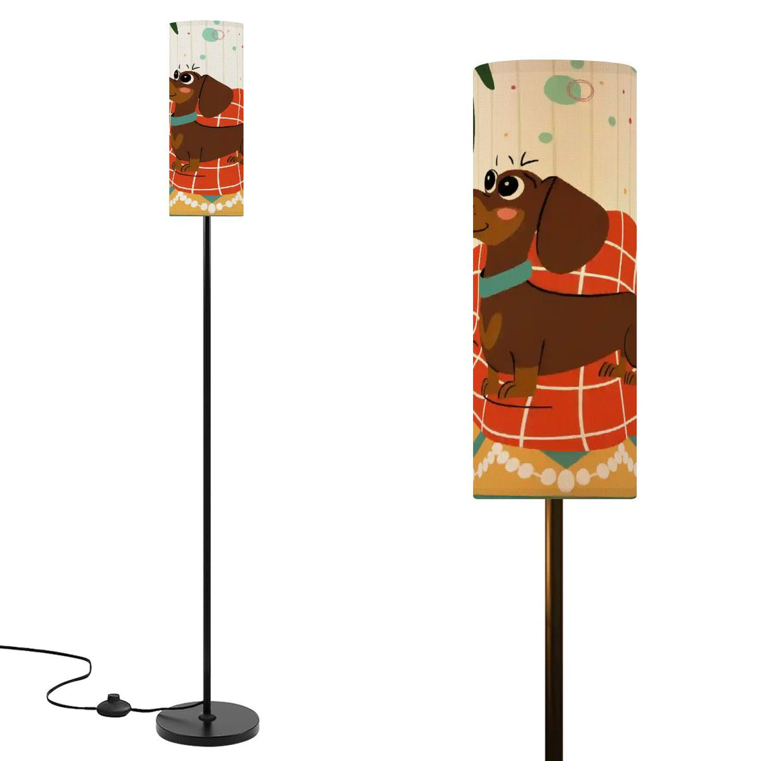 Kate McEnroe New York Mid Century Modern Retro Atomic Doxie Dog Slim Floor LampSlim Floor LampsBdGLOtzbpf