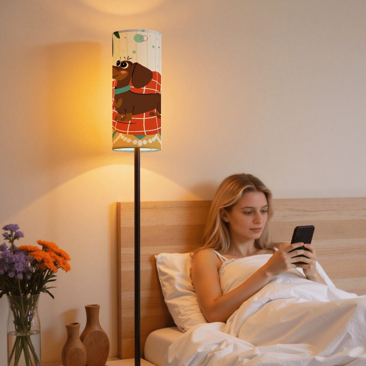 Kate McEnroe New York Mid Century Modern Retro Atomic Doxie Dog Slim Floor LampSlim Floor LampsBdGLOtzbpf