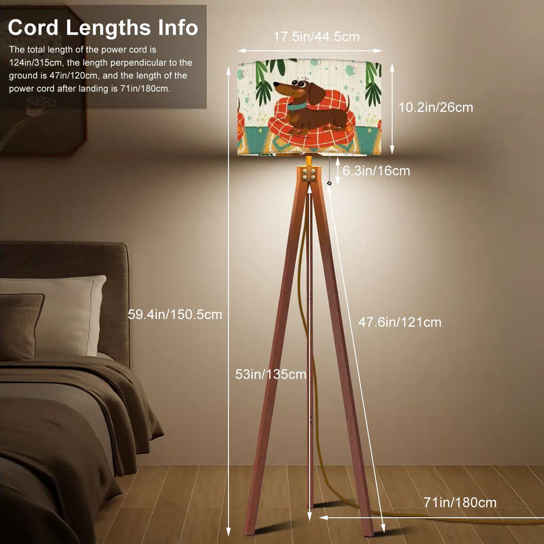 Kate McEnroe New York Mid Century Modern Retro Atomic Doxie Dog Tripod Floor LampTripod Floor LampsDFlM0NLefJ