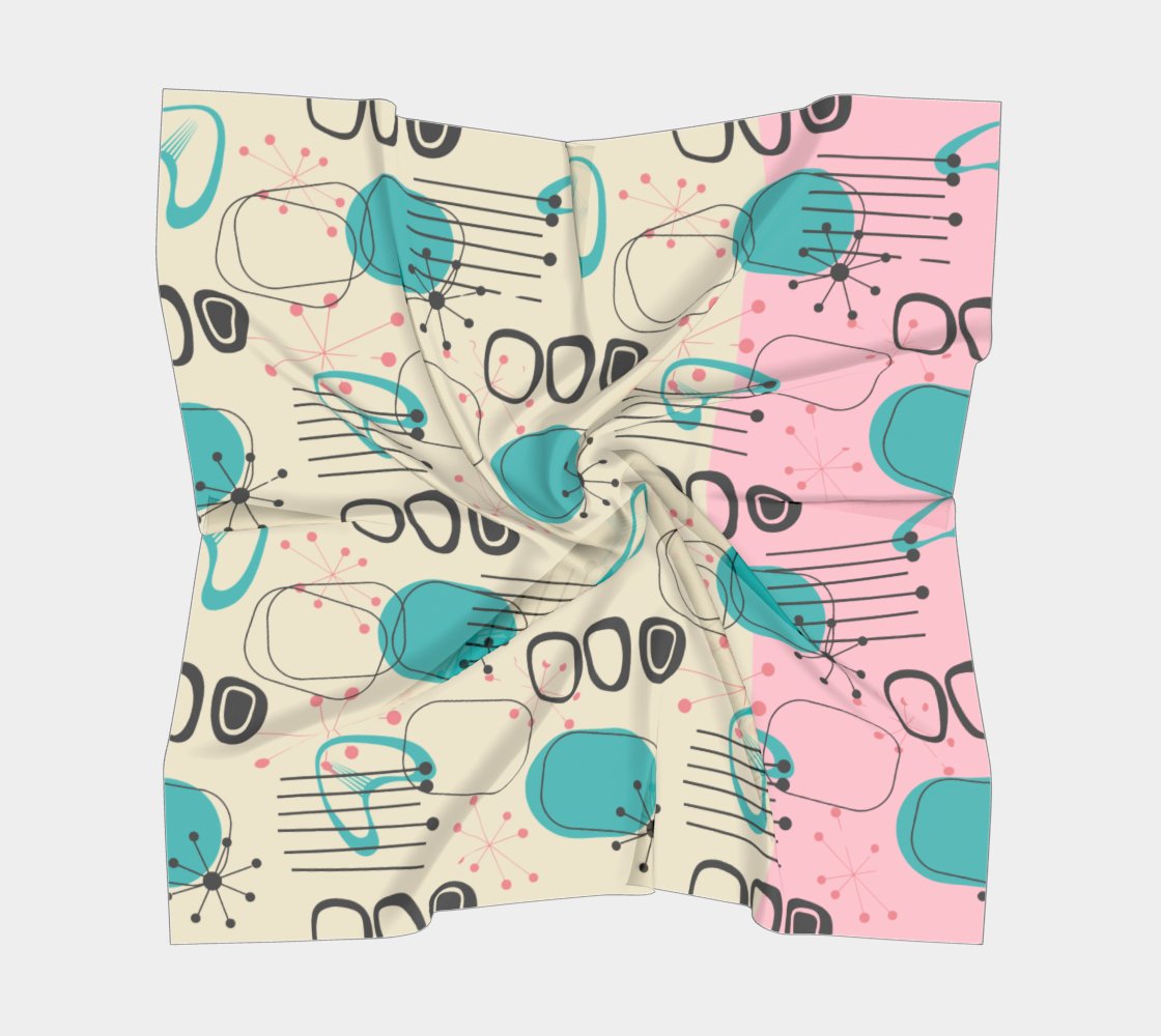 Kate McEnroe New York Mid Century Modern Retro Atomic Starburst Silk Habotai Square ScarfScarves6680968|silk - habotai|16x16