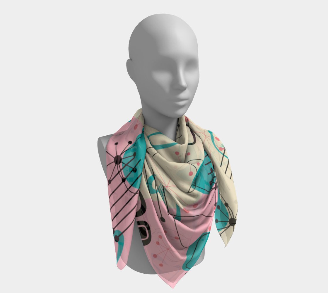 Kate McEnroe New York Mid Century Modern Retro Atomic Starburst Silk Habotai Square ScarfScarves6680968|silk - habotai|16x16
