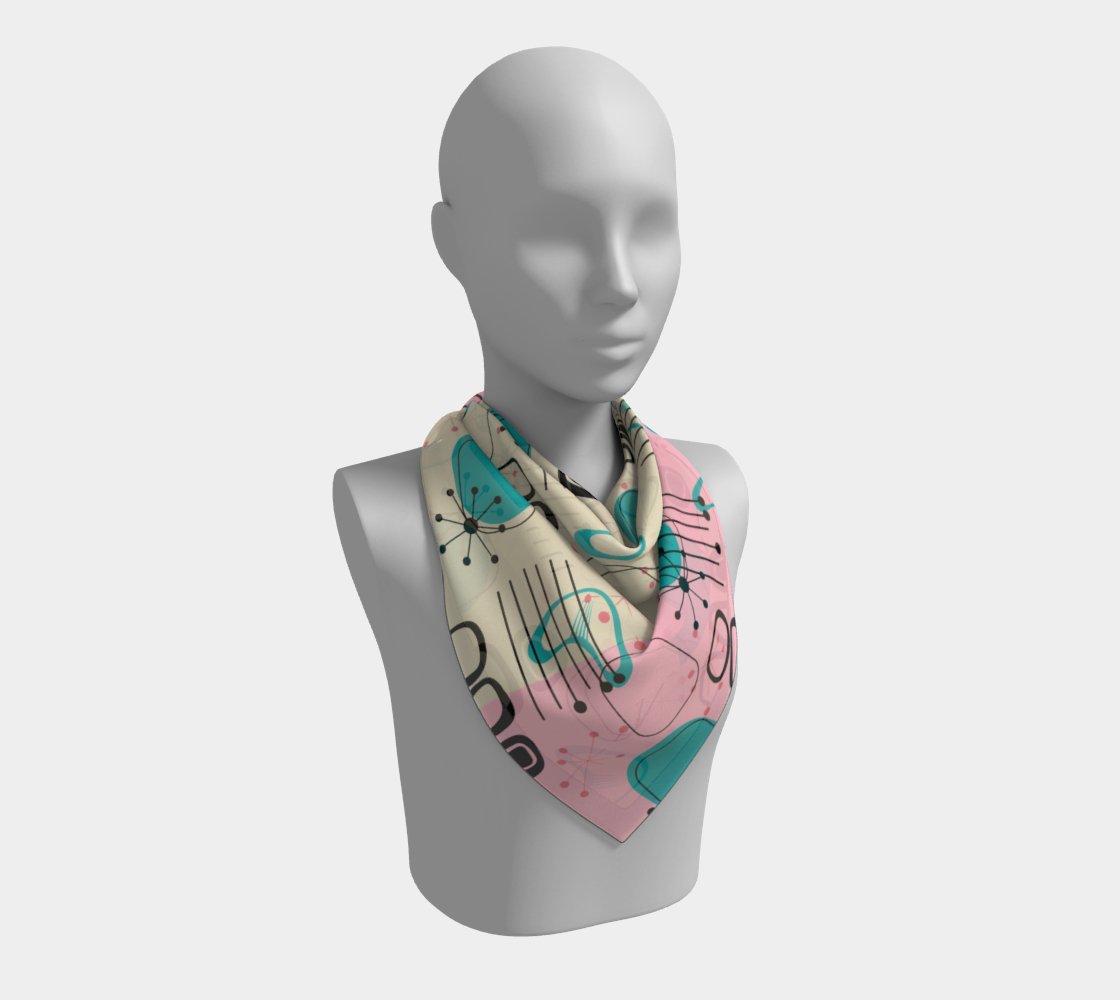 Kate McEnroe New York Mid Century Modern Retro Atomic Starburst Silk Habotai Square ScarfScarves6680968|silk - habotai|16x16