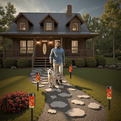 Kate McEnroe New York Mid Century Modern Retro Christmas Vintage 50s Solar Pathway LightsSolar Garden Stake LightsnpMlMnSMgC