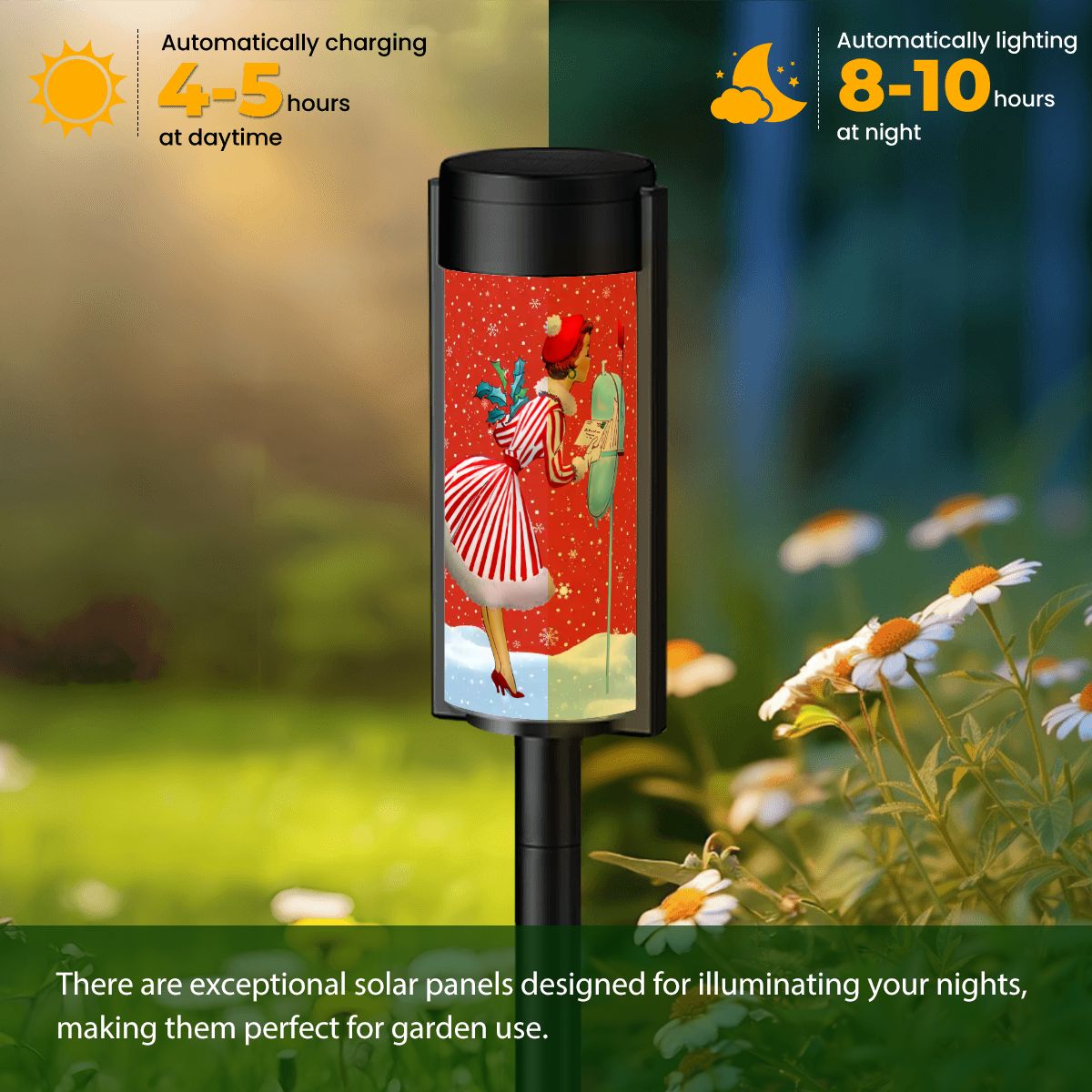 Kate McEnroe New York Mid Century Modern Retro Christmas Vintage 50s Solar Pathway LightsSolar Garden Stake LightsnpMlMnSMgC