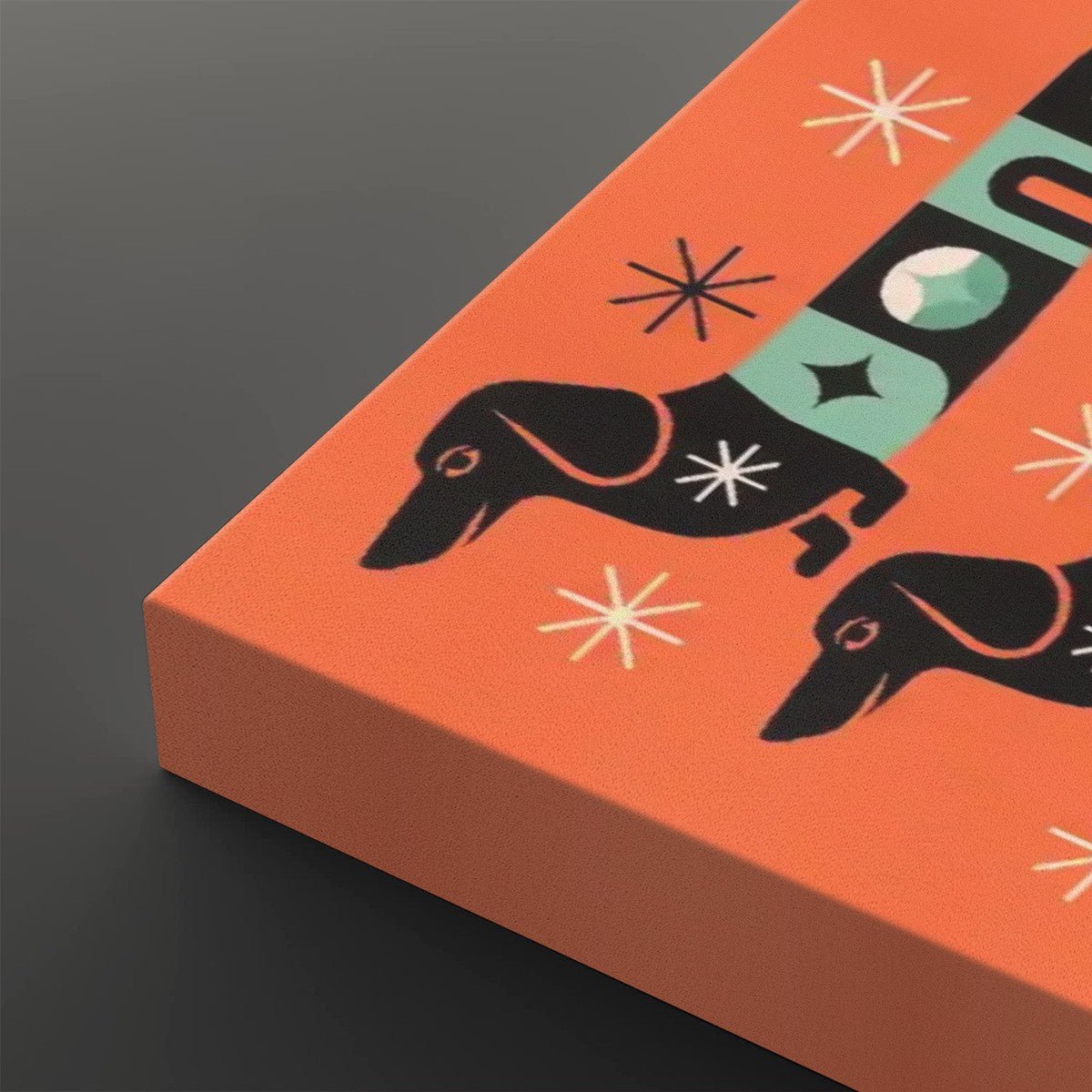 Kate McEnroe New York Mid Century Modern Retro Dachshund Canvas Wall Art, 50s Kitsch Doxie Dog MCM DecorCanvas Wall ArtC1fr5t96E2