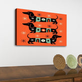Kate McEnroe New York Mid Century Modern Retro Dachshund Canvas Wall Art, 50s Kitsch Doxie Dog MCM DecorCanvas Wall ArtC1fr5t96E2