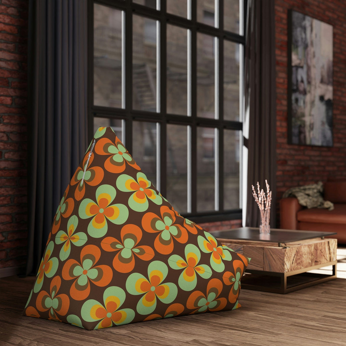 Kate McEnroe New York Mid Century Modern Retro Daisy Floral Bean Bag Chair CoverBean Bag Chair Covers32145167885072189389