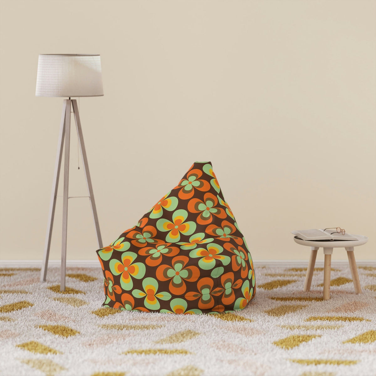 Kate McEnroe New York Mid Century Modern Retro Daisy Floral Bean Bag Chair CoverBean Bag Chair Covers40889796322422892369