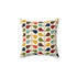 Kate McEnroe New York Mid Century Modern Retro Duvet Throw Pillow with Insert, 50s Floral Teal, Mustard, Green, Brown Sofa Cushions Throw Pillows 14" × 14" 32633428508459846946