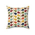 Kate McEnroe New York Mid Century Modern Retro Duvet Throw Pillow with Insert, 50s Floral Teal, Mustard, Green, Brown Sofa CushionsThrow Pillows17855615945376668011