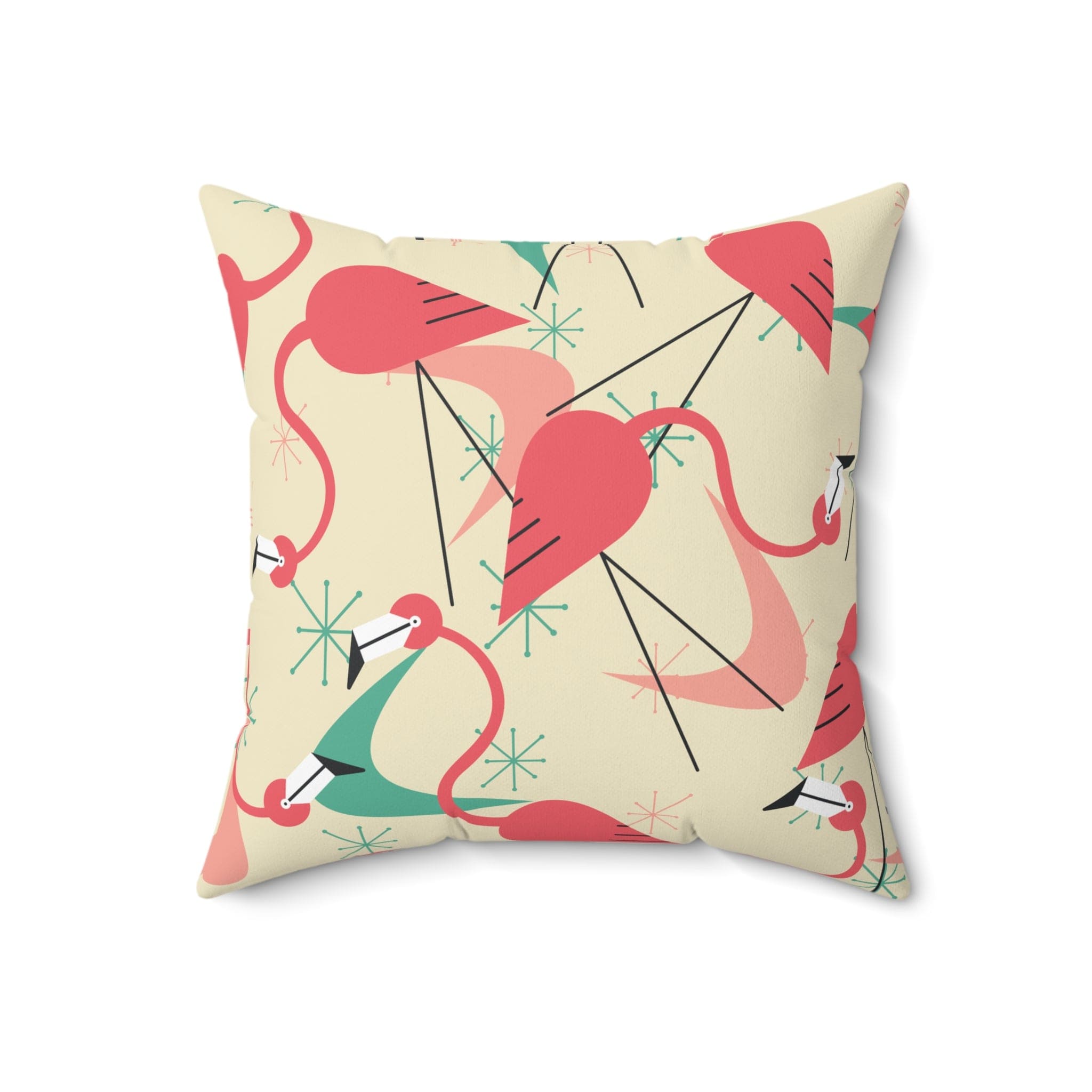 Kate McEnroe New York Mid Century Modern Retro Flamingo Dance Throw PillowThrow Pillows28164416833851067617