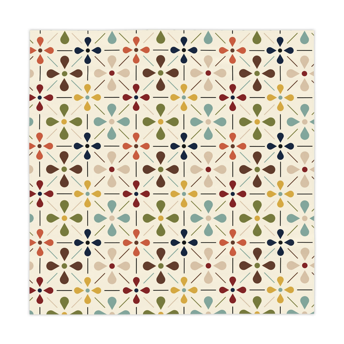 Kate McEnroe New York Mid Century Modern Retro Floral Tablecloth, Scandinavian Danish Modern, Minimalist MCM Dining Table CoverTablecloths17073031733040748780