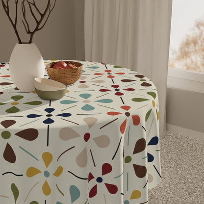 Kate McEnroe New York Mid Century Modern Retro Floral Tablecloth, Scandinavian Danish Modern, Minimalist MCM Dining Table CoverTablecloths17073031733040748780