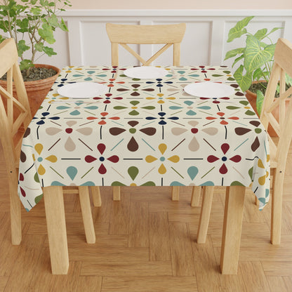 Kate McEnroe New York Mid Century Modern Retro Floral Tablecloth, Scandinavian Danish Modern, Minimalist MCM Dining Table CoverTablecloths17073031733040748780