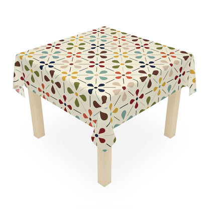 Kate McEnroe New York Mid Century Modern Retro Floral Tablecloth, Scandinavian Danish Modern, Minimalist MCM Dining Table CoverTablecloths17073031733040748780