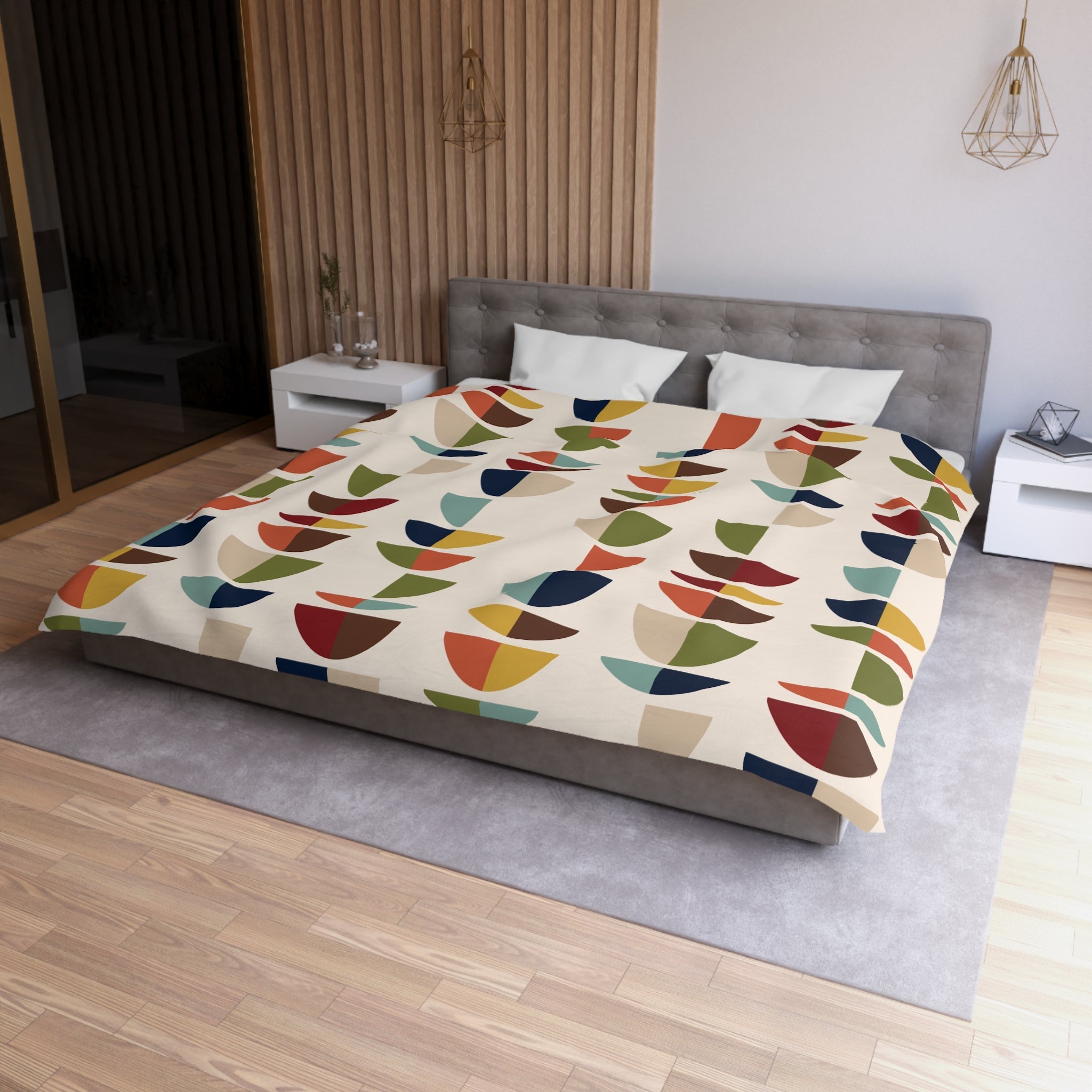 Kate McEnroe New York Mid Century Modern Retro Geometric Abstract MCM Duvet CoverHome Decor27729849324786103805