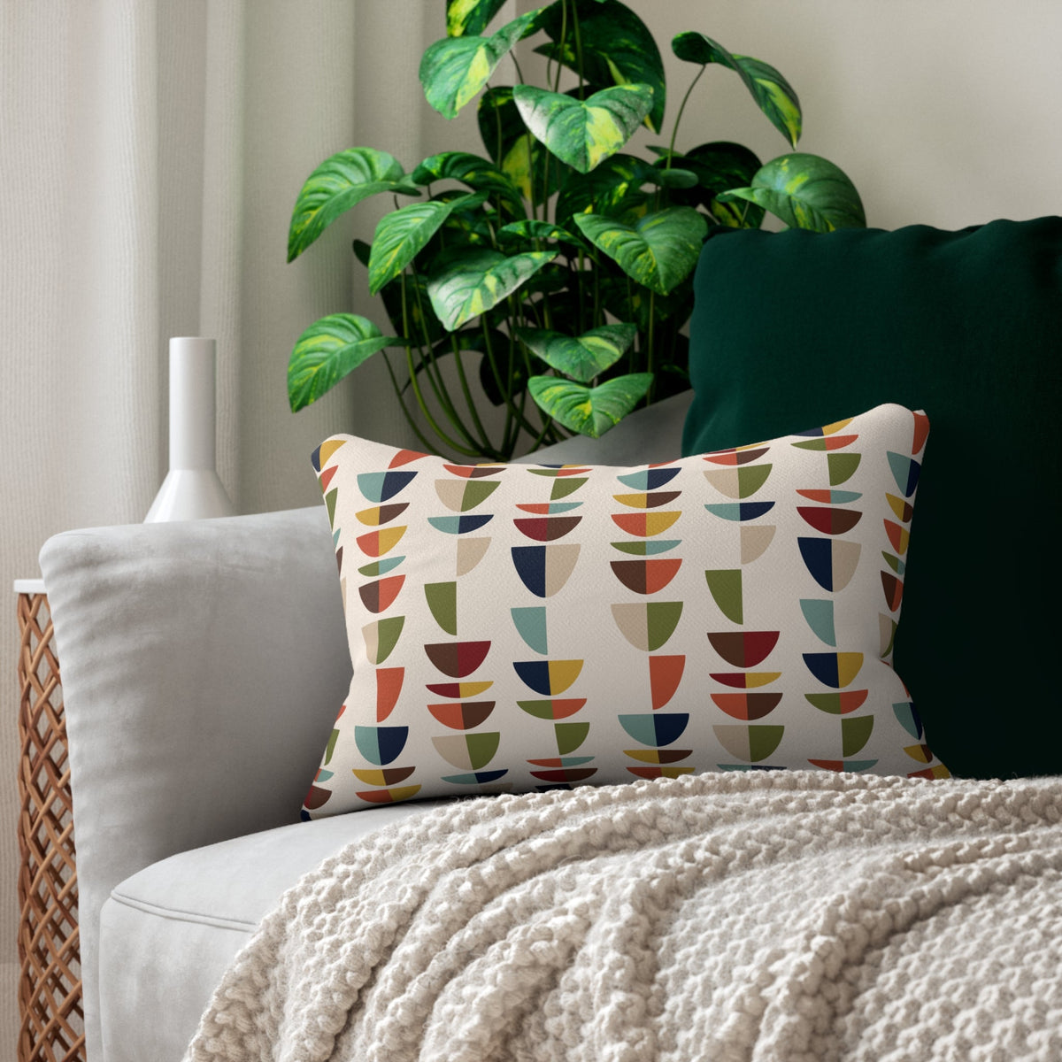 Kate McEnroe New York Mid Century Modern Retro Geometric Abstract MCM Lumbar PillowLumbar Pillows17312528421536820596