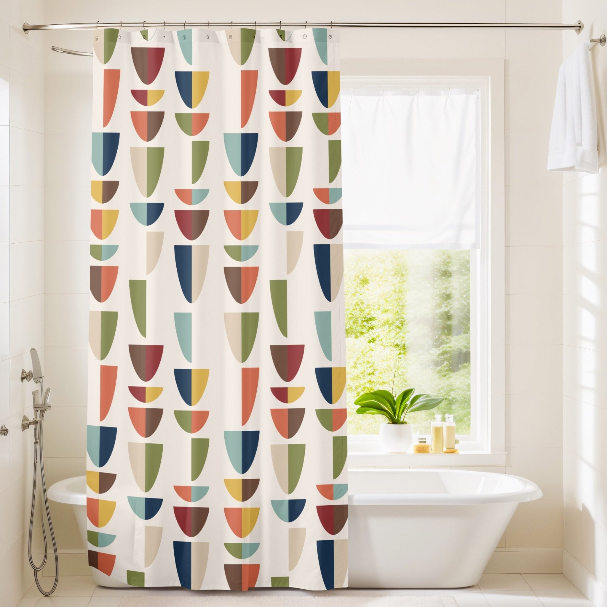 Kate McEnroe New York Mid Century Modern Retro Geometric Abstract MCM Shower CurtainShower Curtains30210610259491941243