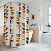 Kate McEnroe New York Mid Century Modern Retro Geometric Abstract MCM Shower CurtainShower Curtains30210610259491941243