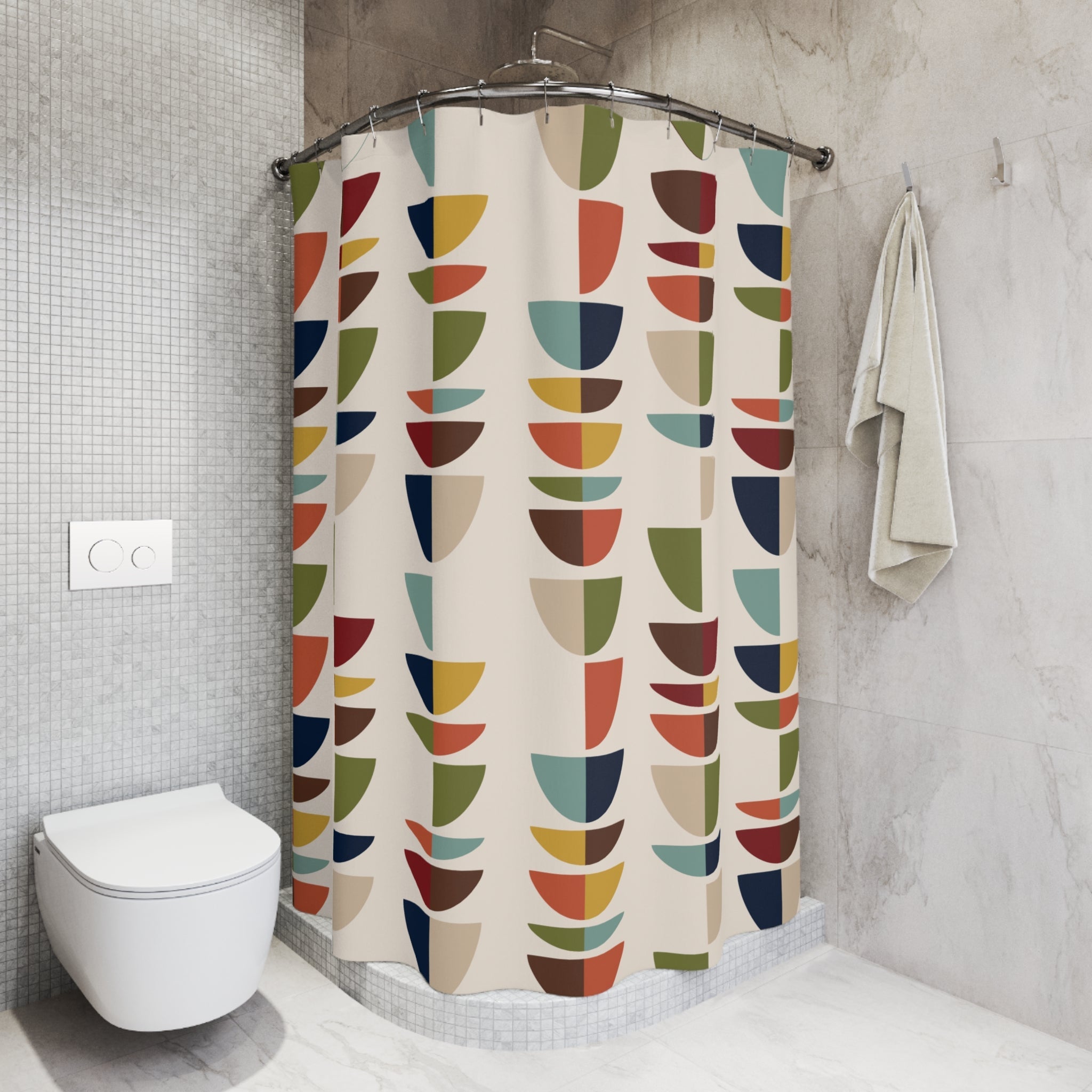 Kate McEnroe New York Mid Century Modern Retro Geometric Abstract MCM Shower CurtainShower Curtains30210610259491941243