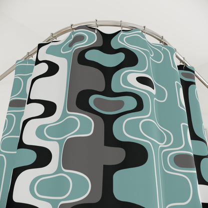 Kate McEnroe New York Mid Century Modern Retro Geometric Abstract Shower CurtainShower Curtains15348052920172442154
