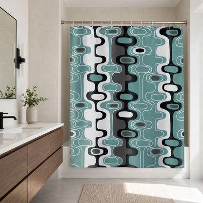 Kate McEnroe New York Mid Century Modern Retro Geometric Abstract Shower CurtainShower Curtains15348052920172442154