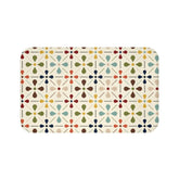 Kate McEnroe New York Mid Century Modern Retro Geometric Bath Mat, 50s MCM Cream Teal Mustard Rust Bathroom AccentBath Mats32714403439525925778