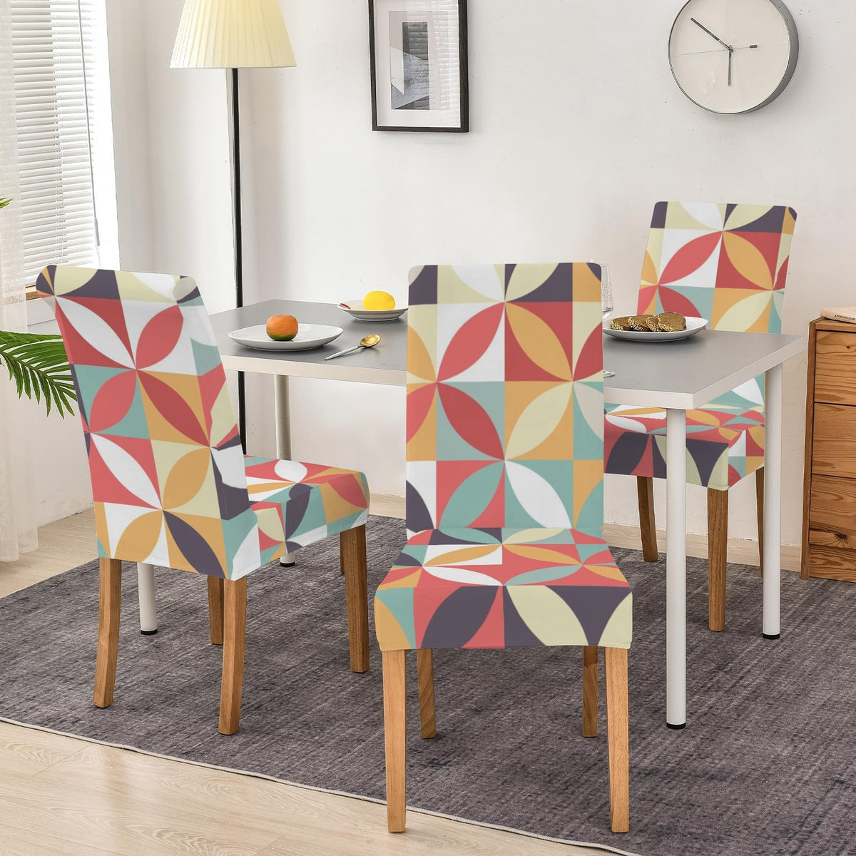 Kate McEnroe New York Mid Century Modern Retro Geometric Dining Chair CoverChair SlipcoversD3301048