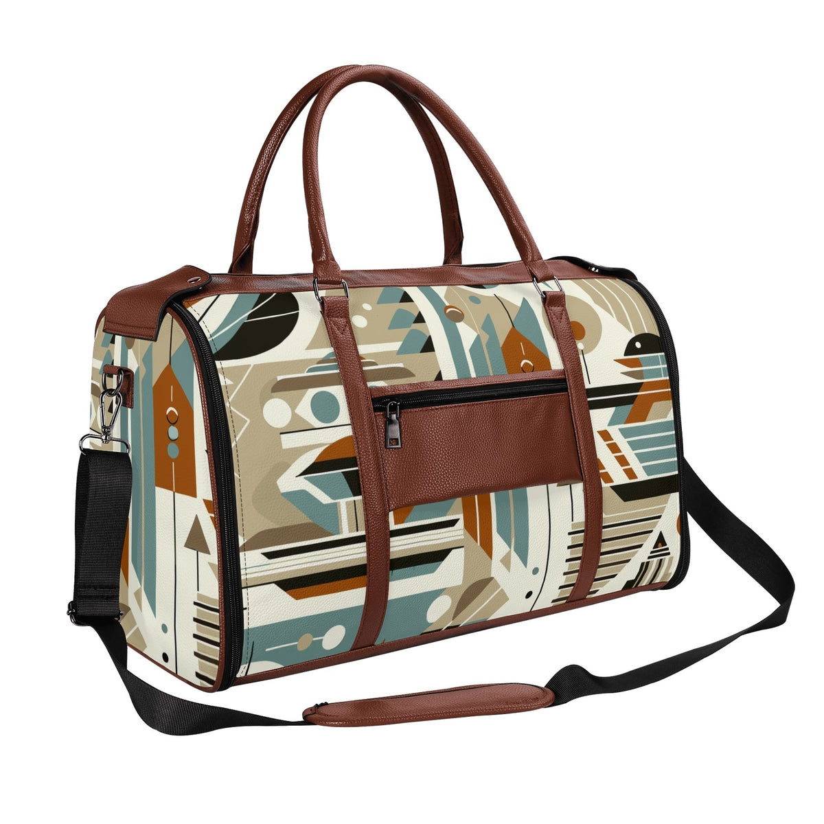 Kate McEnroe New York Mid Century Modern Retro Geometric Foldable Duffel BagDuffel BagsWQE2E05W - 1