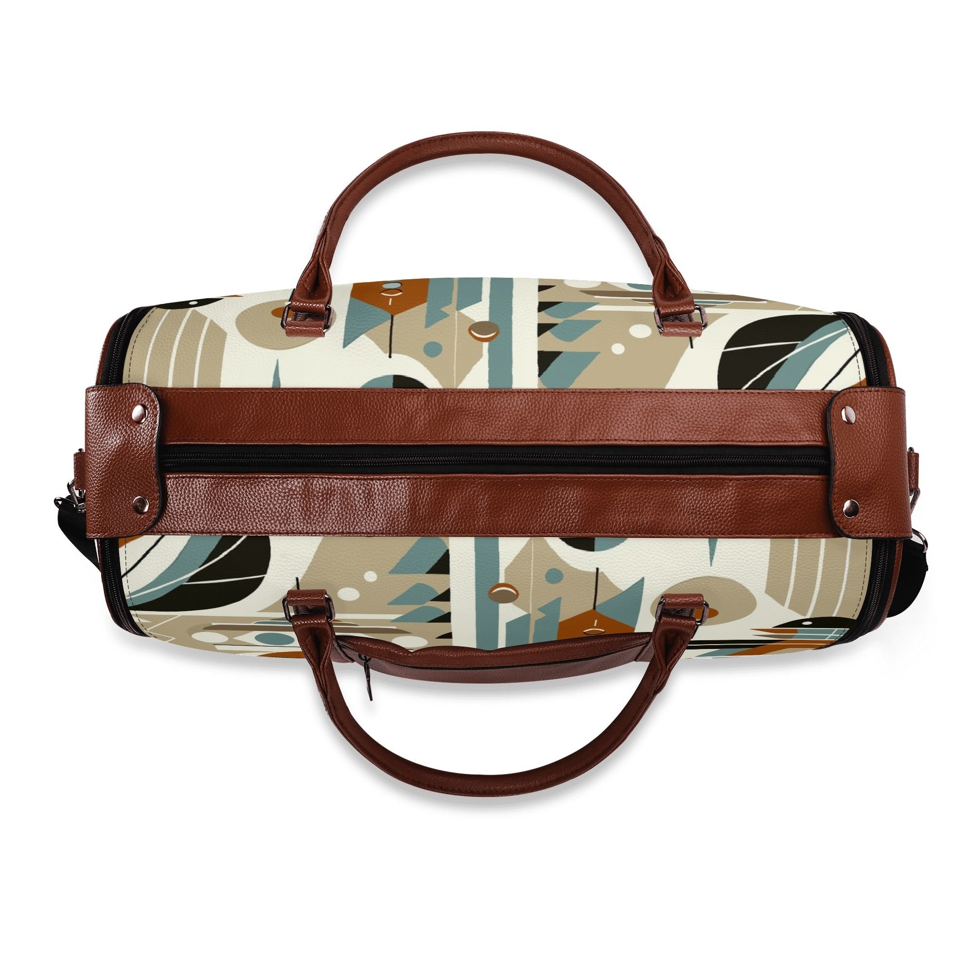 Kate McEnroe New York Mid Century Modern Retro Geometric Foldable Duffel BagDuffel BagsWQE2E05W - 1
