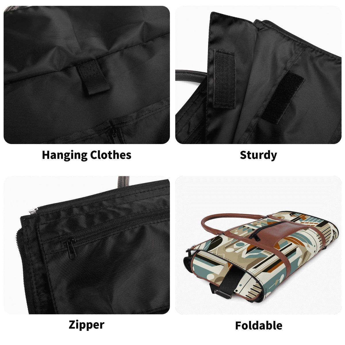 Kate McEnroe New York Mid Century Modern Retro Geometric Foldable Duffel BagDuffel BagsWQE2E05W - 1