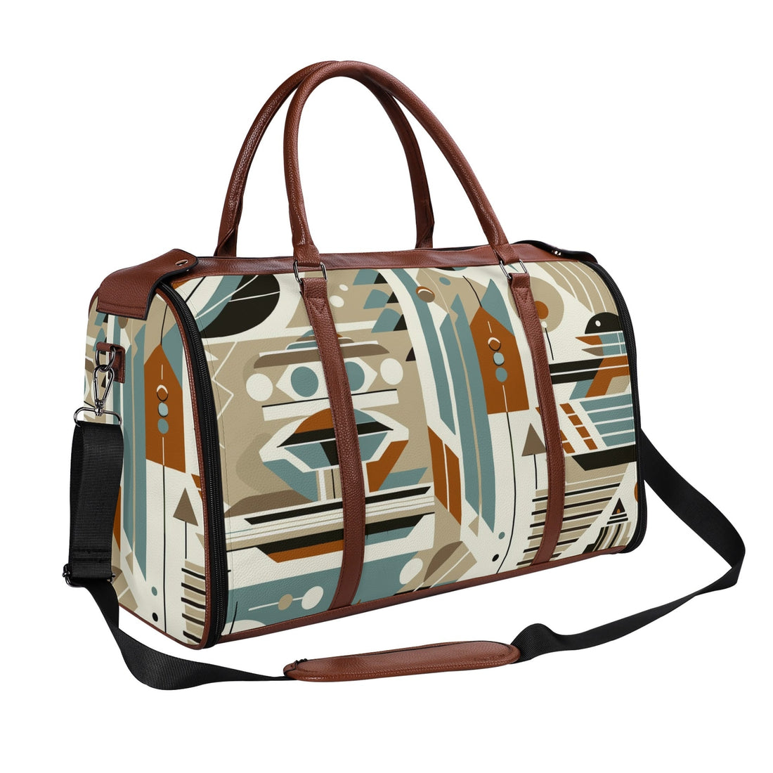 Kate McEnroe New York Mid Century Modern Retro Geometric Foldable Duffel BagDuffel BagsWQE2E05W - 1