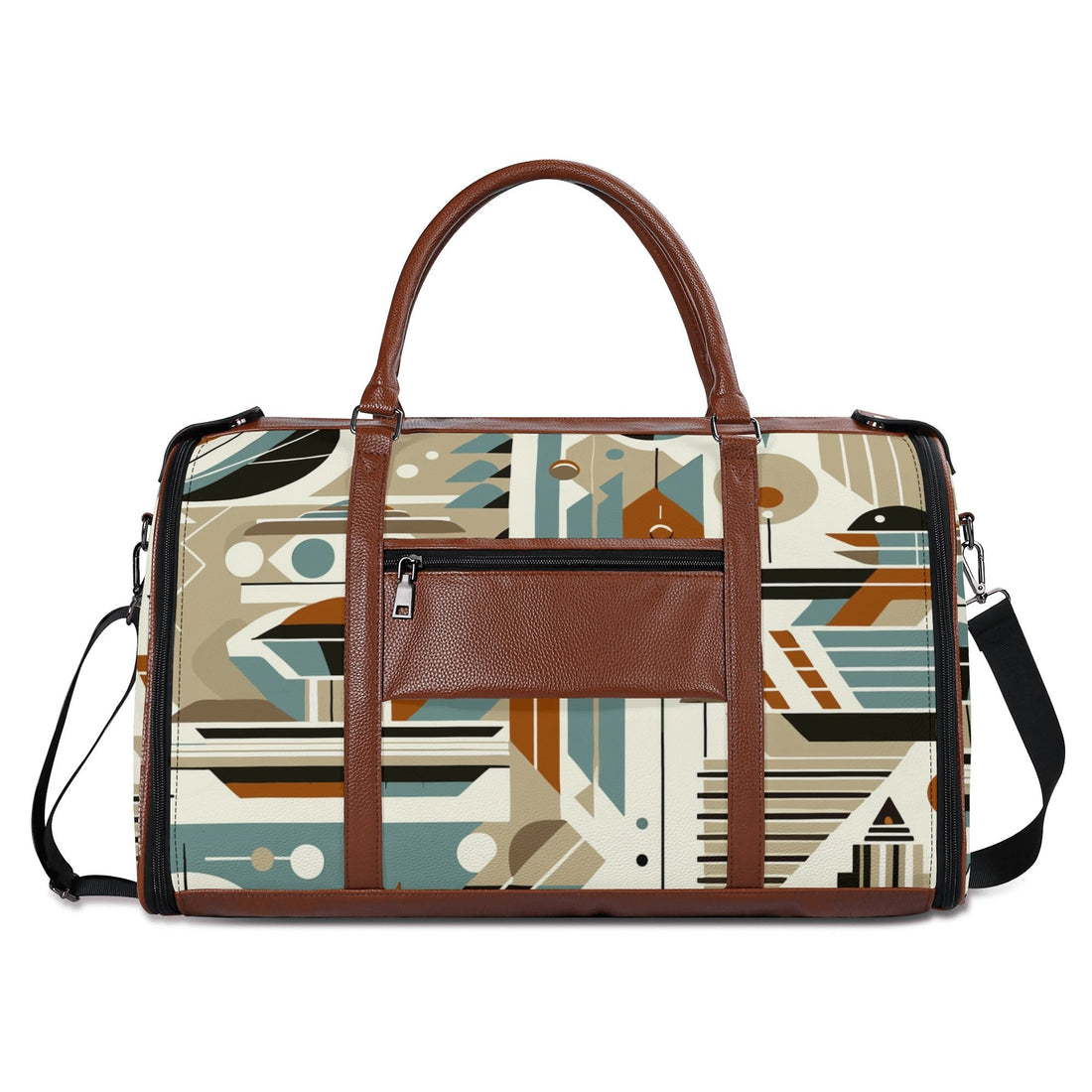 Kate McEnroe New York Mid Century Modern Retro Geometric Foldable Duffel BagDuffel BagsWQE2E05W - 1