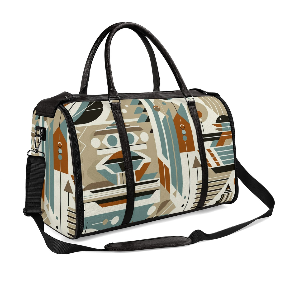 Kate McEnroe New York Mid Century Modern Retro Geometric Foldable Duffel BagDuffel BagsWQE2E05W - 2