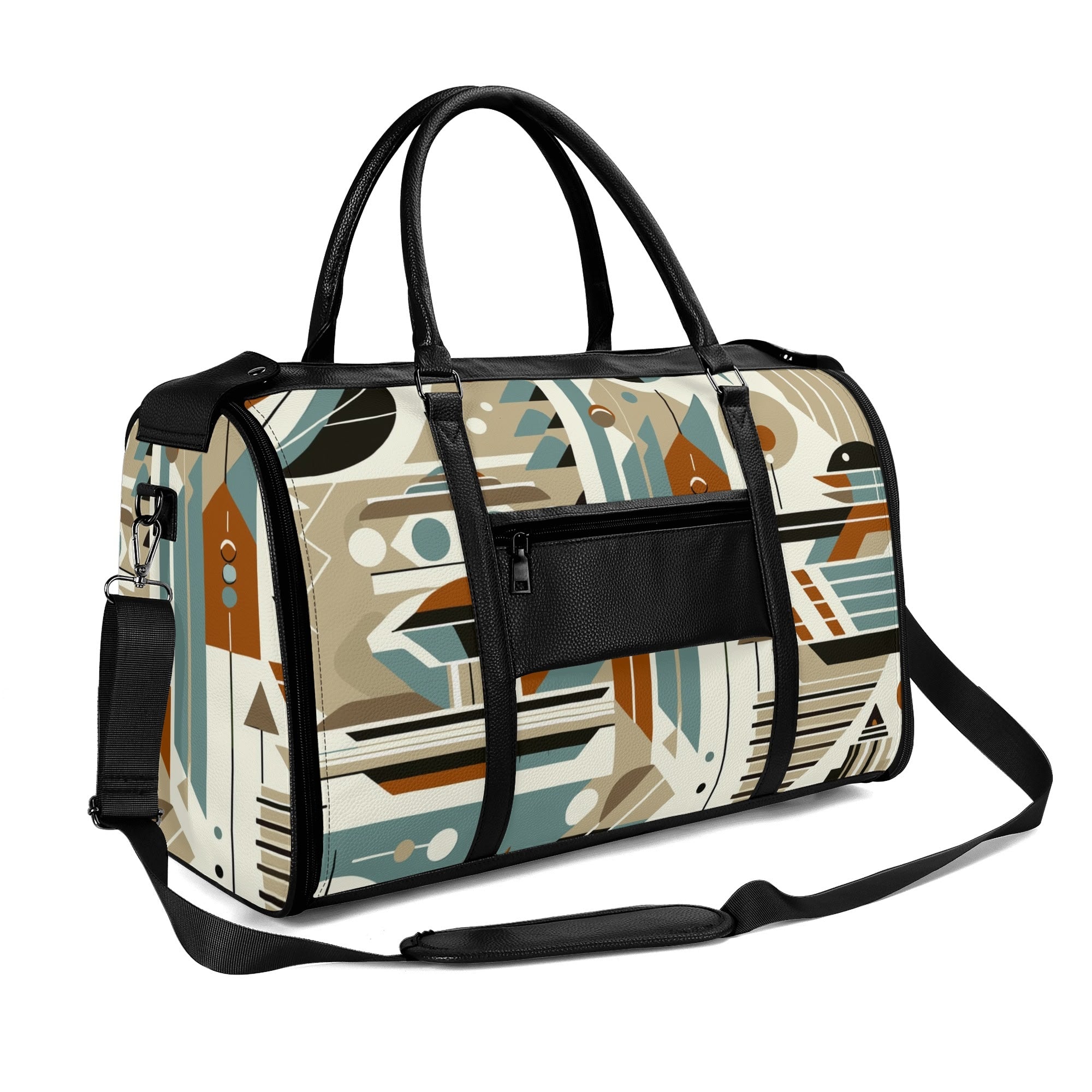 Kate McEnroe New York Mid Century Modern Retro Geometric Foldable Duffel BagDuffel BagsWQE2E05W - 2