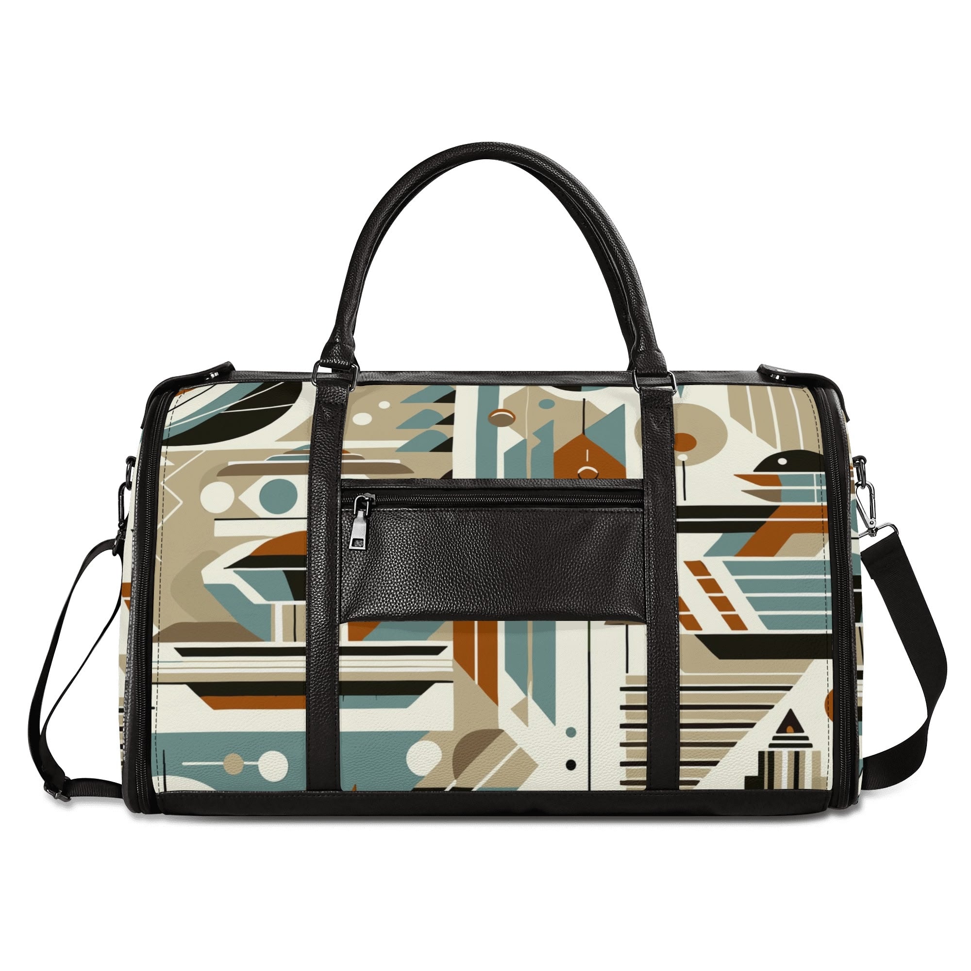 Kate McEnroe New York Mid Century Modern Retro Geometric Foldable Duffel BagDuffel BagsWQE2E05W - 2