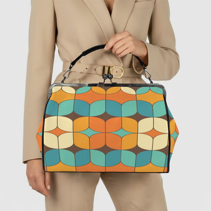 Kate McEnroe New York Mid Century Modern Retro Geometric Kiss Lock Crossbody BagCrossbody BagsD3233915