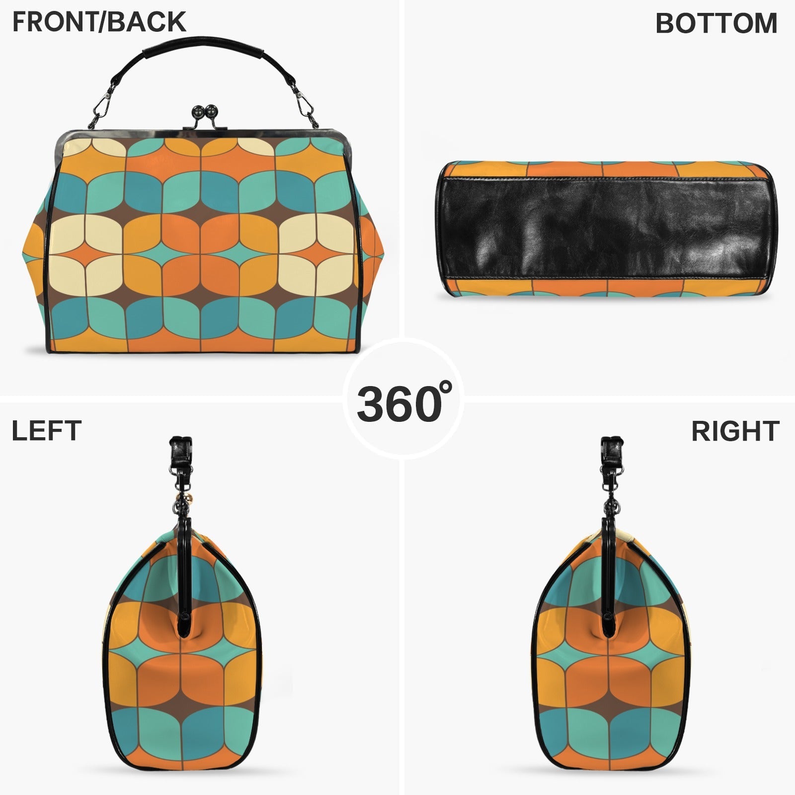 Kate McEnroe New York Mid Century Modern Retro Geometric Kiss Lock Crossbody BagCrossbody BagsD3233915