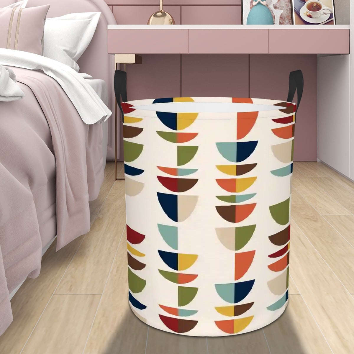 Kate McEnroe New York Mid Century Modern Retro Geometric Laundry BasketLaundry BasketsD56pGpZruq