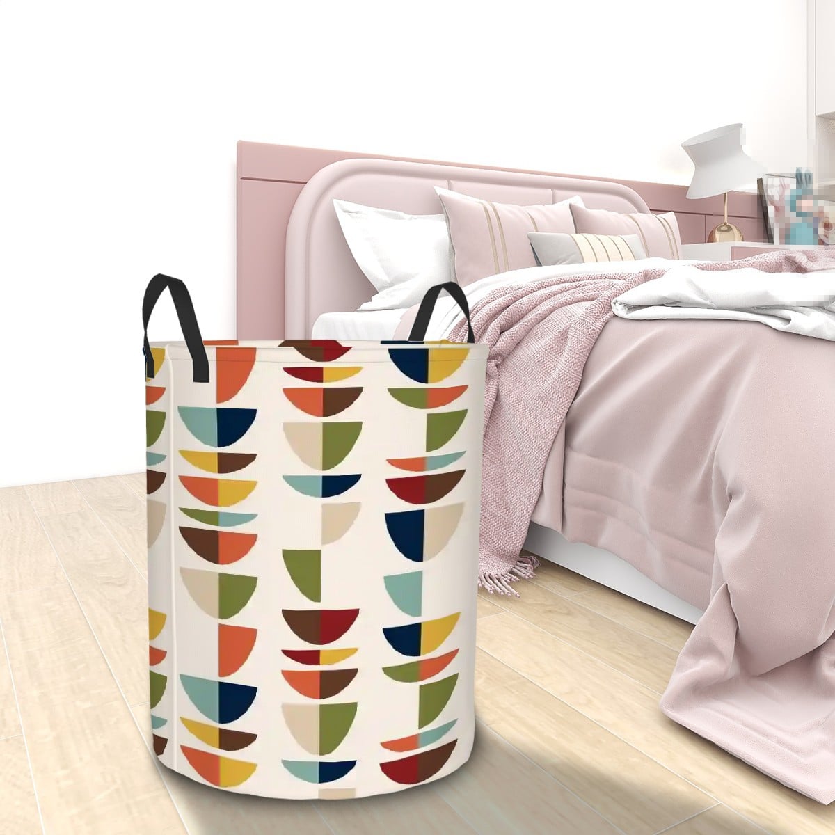 Kate McEnroe New York Mid Century Modern Retro Geometric Laundry BasketLaundry BasketsD56pGpZruq