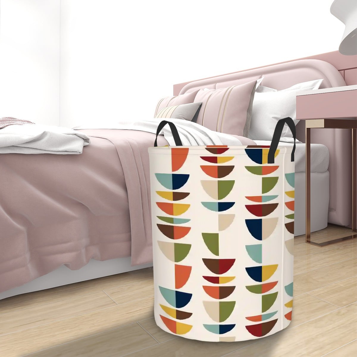 Kate McEnroe New York Mid Century Modern Retro Geometric Laundry BasketLaundry BasketsD56pGpZruq
