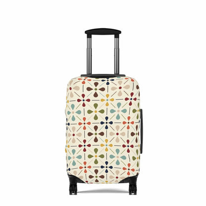 Kate McEnroe New York Mid Century Modern Retro Geometric Luggage Cover, 50s MCM Cream, Teal, Mustard, and Rust Suitcase ProtectorLuggage Covers25748675282121575391