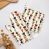 Kate McEnroe New York Mid Century Modern Retro Geometric MCM Pot Holder SetOven Mitts & Pot Holder SetOBB166letJ