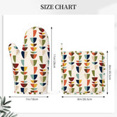 Kate McEnroe New York Mid Century Modern Retro Geometric MCM Pot Holder SetOven Mitts & Pot Holder SetOBB166letJ