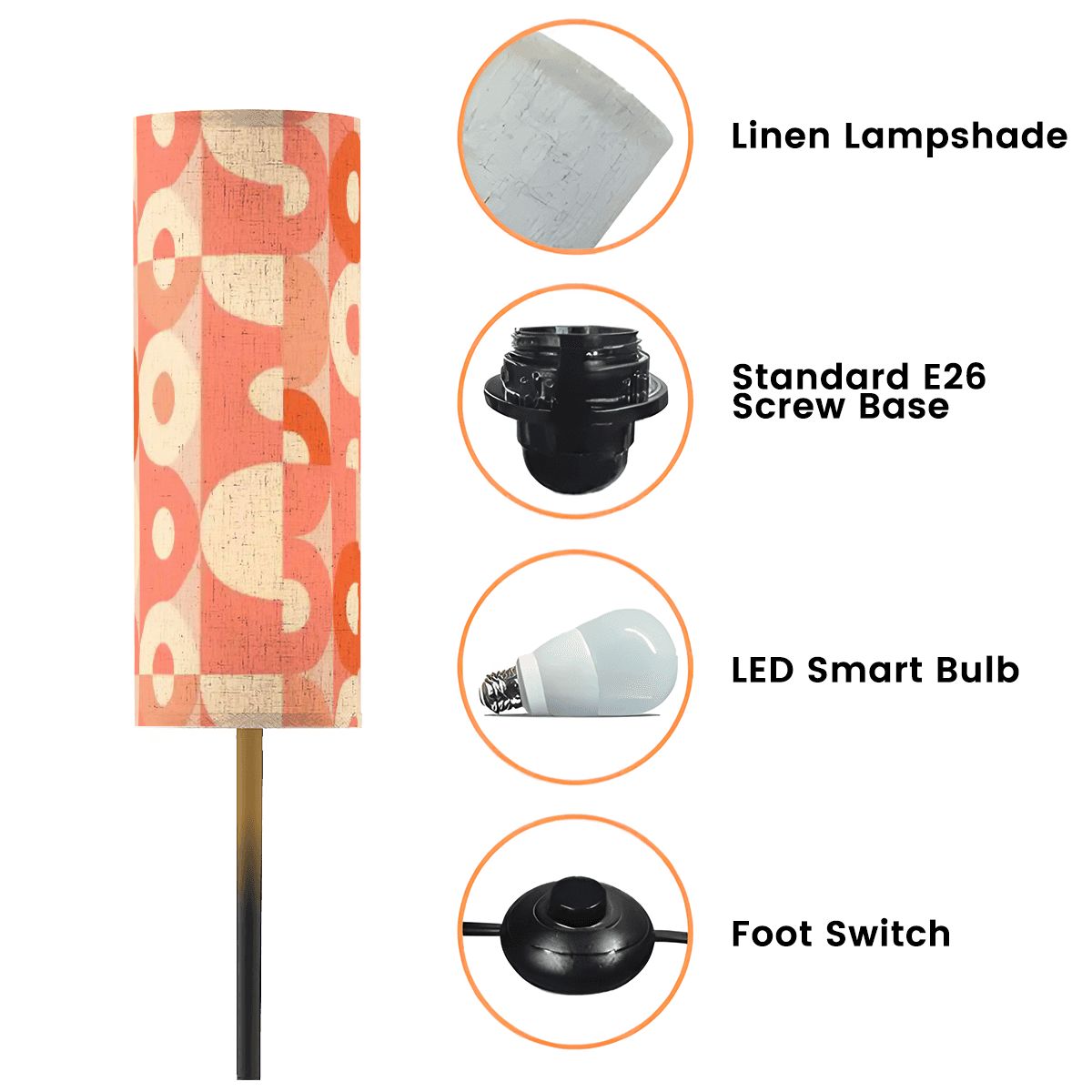 Kate McEnroe New York Mid Century Modern Retro Geometric Slim Floor Lamp, 70s Mod LightingSlim Floor LampslyRt4Czh0K