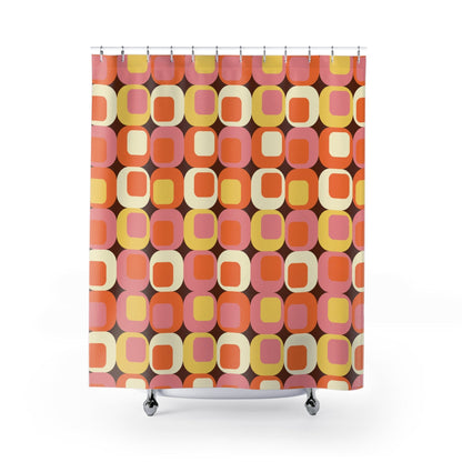 Kate McEnroe New York Mid Century Modern Retro Geometric Squares Shower Curtain Shower Curtains 71" × 74" 15032008933636869054