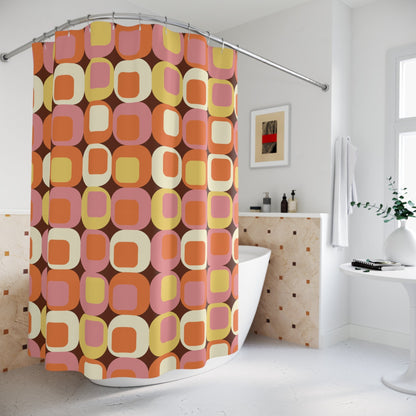 Kate McEnroe New York Mid Century Modern Retro Geometric Squares Shower CurtainShower Curtains15032008933636869054